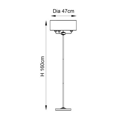 Endon 94359 - Golvlampa HIGHCLERE 3xE14/40W/230V beige/skinande krom diameter 47 cm