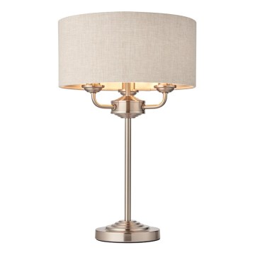 Endon 94369 - Bordslampa HIGHCLERE 3xE14/18W/230V beige/matt krom