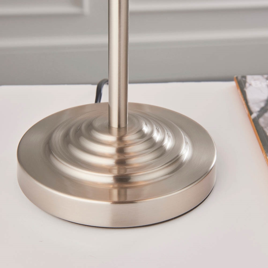 Endon 94369 - Bordslampa HIGHCLERE 3xE14/18W/230V beige/matt krom diameter 32 cm