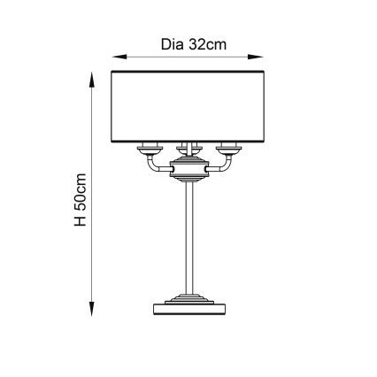 Endon 94369 - Bordslampa HIGHCLERE 3xE14/18W/230V beige/matt krom diameter 32 cm