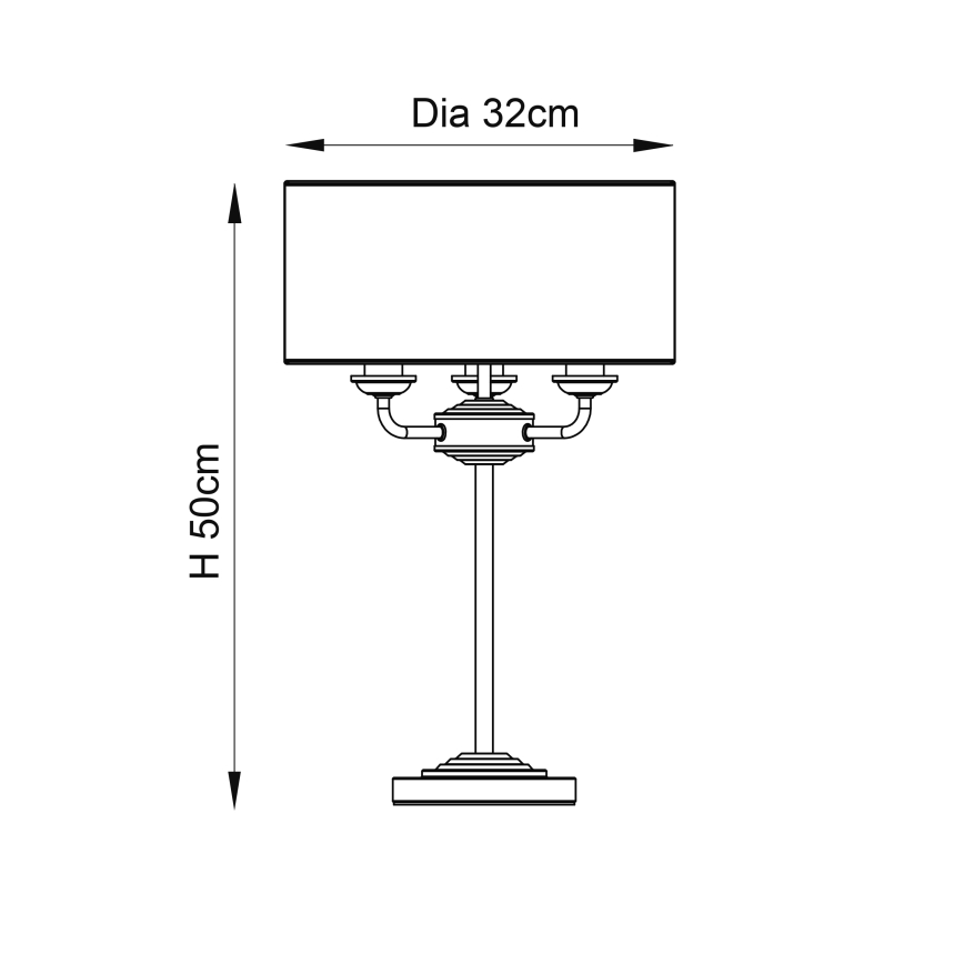 Endon 94369 - Bordslampa HIGHCLERE 3xE14/18W/230V beige/matt krom diameter 32 cm