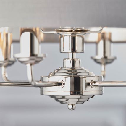 Endon 94373 - Ljuskrona på kedja HIGHCLERE 6xE14/40W/230V grå/skinande krom