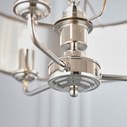 Endon 94377 - Ljuskrona på kedja HIGHCLERE 3xE14/40W/230V grå/skinande krom