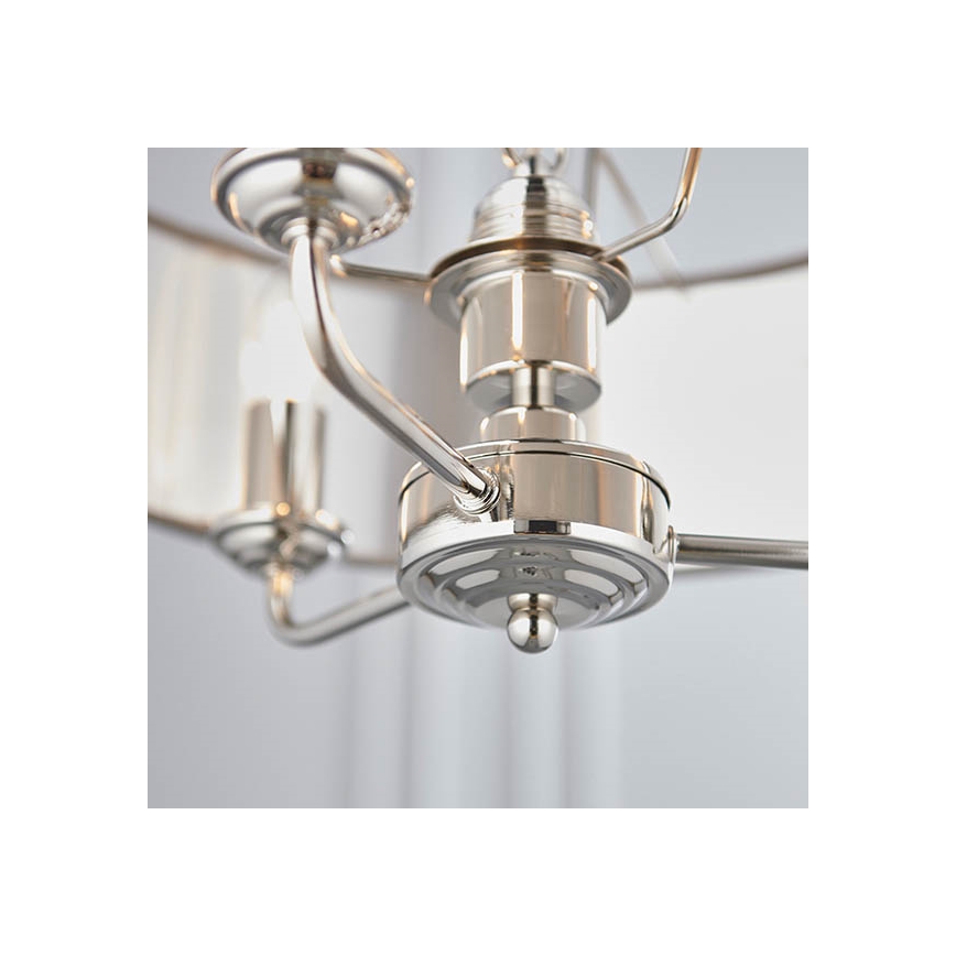 Endon 94377 - Ljuskrona på kedja HIGHCLERE 3xE14/40W/230V grå/skinande krom