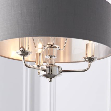 Endon 94377 - Ljuskrona på kedja HIGHCLERE 3xE14/40W/230V grå/skinande krom