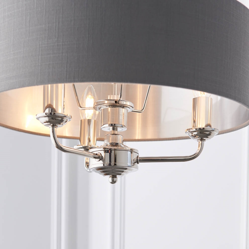 Endon 94377 - Ljuskrona på kedja HIGHCLERE 3xE14/40W/230V grå/skinande krom