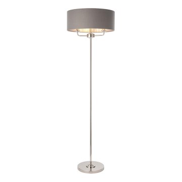 Endon 94378 - Golvlampa HIGHCLERE 1xE14/40W/230V grå/skinande krom