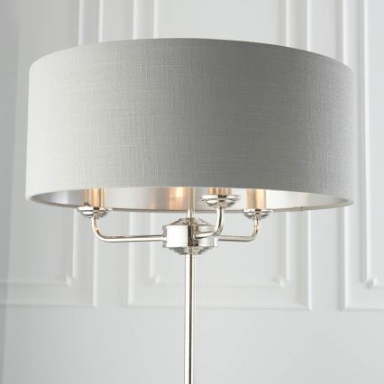 Endon 94378 - Golvlampa HIGHCLERE 1xE14/40W/230V grå/skinande krom