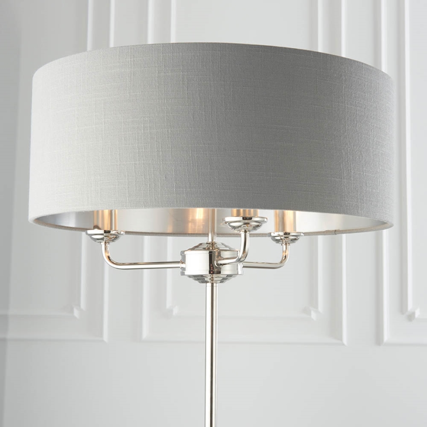 Endon 94378 - Golvlampa HIGHCLERE 1xE14/40W/230V grå/skinande krom
