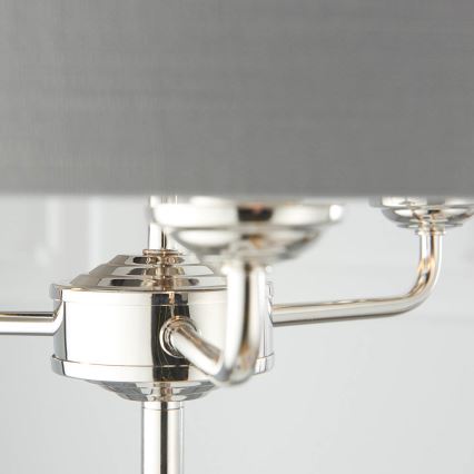 Endon 94378 - Golvlampa HIGHCLERE 1xE14/40W/230V grå/skinande krom