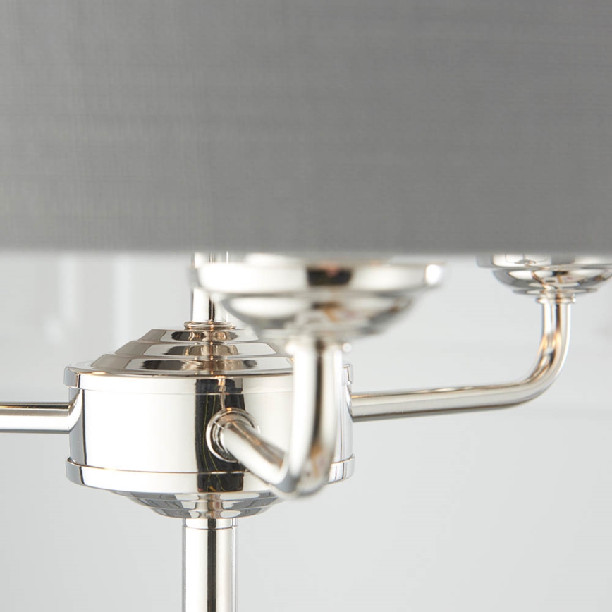 Endon 94378 - Golvlampa HIGHCLERE 1xE14/40W/230V grå/skinande krom