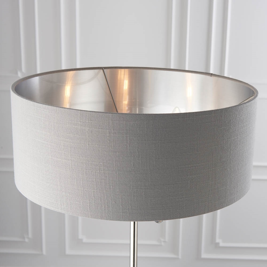 Endon 94378 - Golvlampa HIGHCLERE 1xE14/40W/230V grå/skinande krom