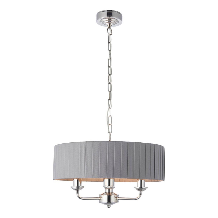 Endon 94394 - Ljuskrona på kedja HIGHCLERE 3xE14/40W/230V mörk/skinande krom