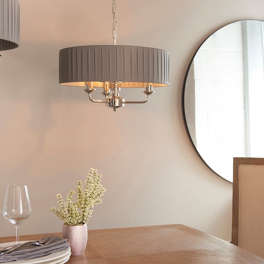 Endon 94394 - Ljuskrona på kedja HIGHCLERE 3xE14/40W/230V mörk/skinande krom