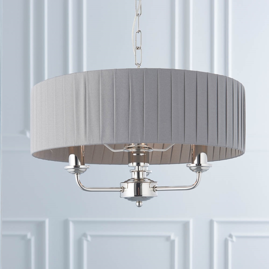 Endon 94394 - Ljuskrona på kedja HIGHCLERE 3xE14/40W/230V mörk/skinande krom