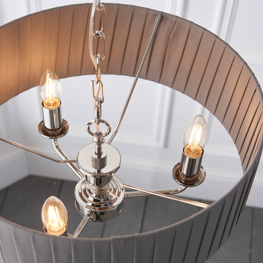 Endon 94394 - Ljuskrona på kedja HIGHCLERE 3xE14/40W/230V mörk/skinande krom