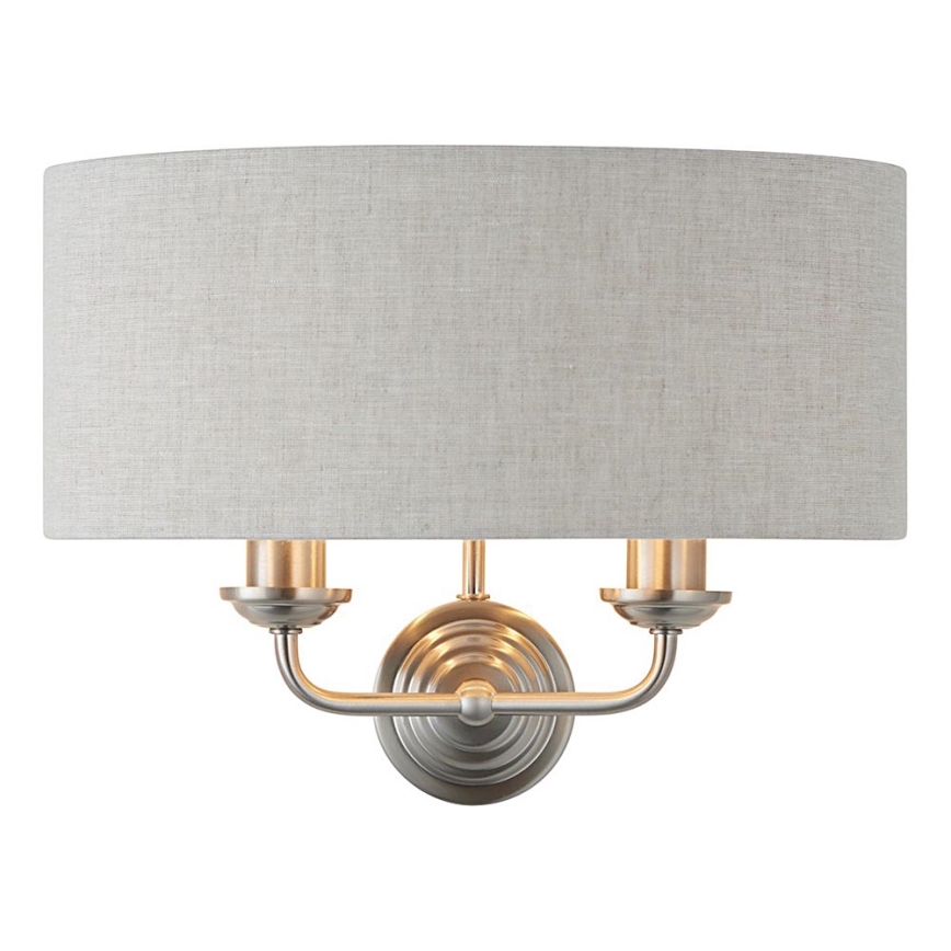 Endon 94403 - Vägglampa HIGHCLERE 2xE14/40W/230V grå/matt krom