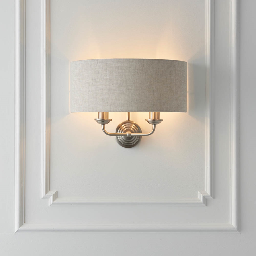 Endon 94403 - Vägglampa HIGHCLERE 2xE14/40W/230V grå/matt krom