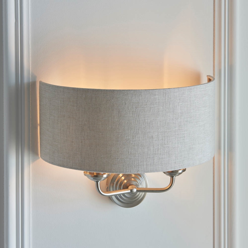 Endon 94403 - Vägglampa HIGHCLERE 2xE14/40W/230V grå/matt krom