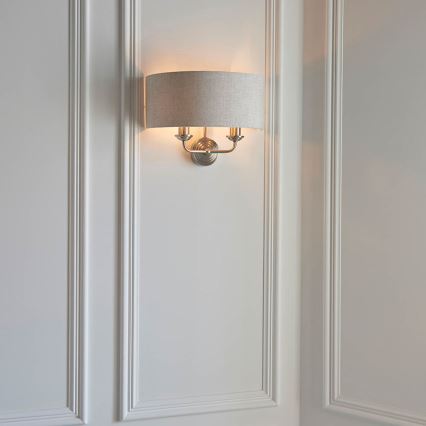 Endon 94403 - Vägglampa HIGHCLERE 2xE14/40W/230V grå/matt krom