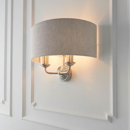 Endon 94403 - Vägglampa HIGHCLERE 2xE14/40W/230V grå/matt krom