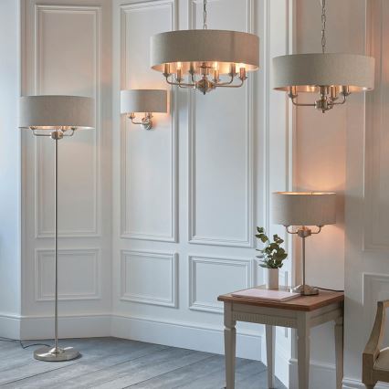 Endon 94403 - Vägglampa HIGHCLERE 2xE14/40W/230V grå/matt krom