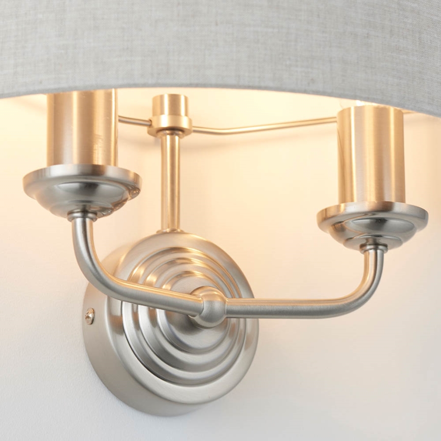 Endon 94403 - Vägglampa HIGHCLERE 2xE14/40W/230V grå/matt krom
