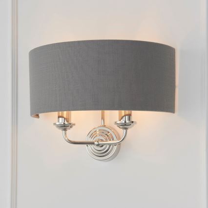 Endon 94406 - Vägglampa HIGHCLERE 2xE14/40W/230V mörk/skinande krom