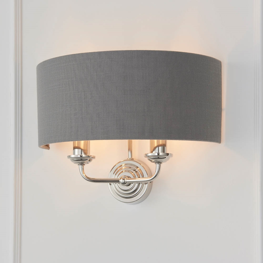 Endon 94406 - Vägglampa HIGHCLERE 2xE14/40W/230V mörk/skinande krom
