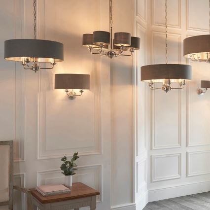 Endon 94406 - Vägglampa HIGHCLERE 2xE14/40W/230V mörk/skinande krom