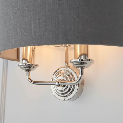 Endon 94406 - Vägglampa HIGHCLERE 2xE14/40W/230V mörk/skinande krom