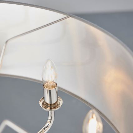 Endon 94415 - Ljuskrona på kedja HIGHCLERE 8xE14/40W/230V grå/skinande krom diameter 70 cm