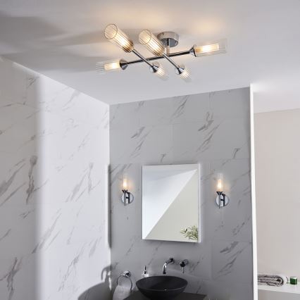 Endon 95045 - Badrum ytmonterad ljuskrona NATORI 6xG9/3W/230V IP44 skinande krom