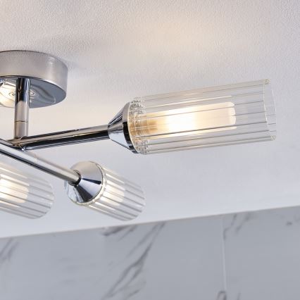 Endon 95045 - Badrum ytmonterad ljuskrona NATORI 6xG9/3W/230V IP44 skinande krom