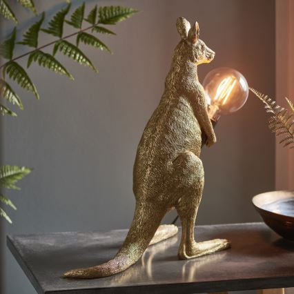 Endon 95075 - Bordslampa KANGAROO 1xE27/10W/230V guldfärgad