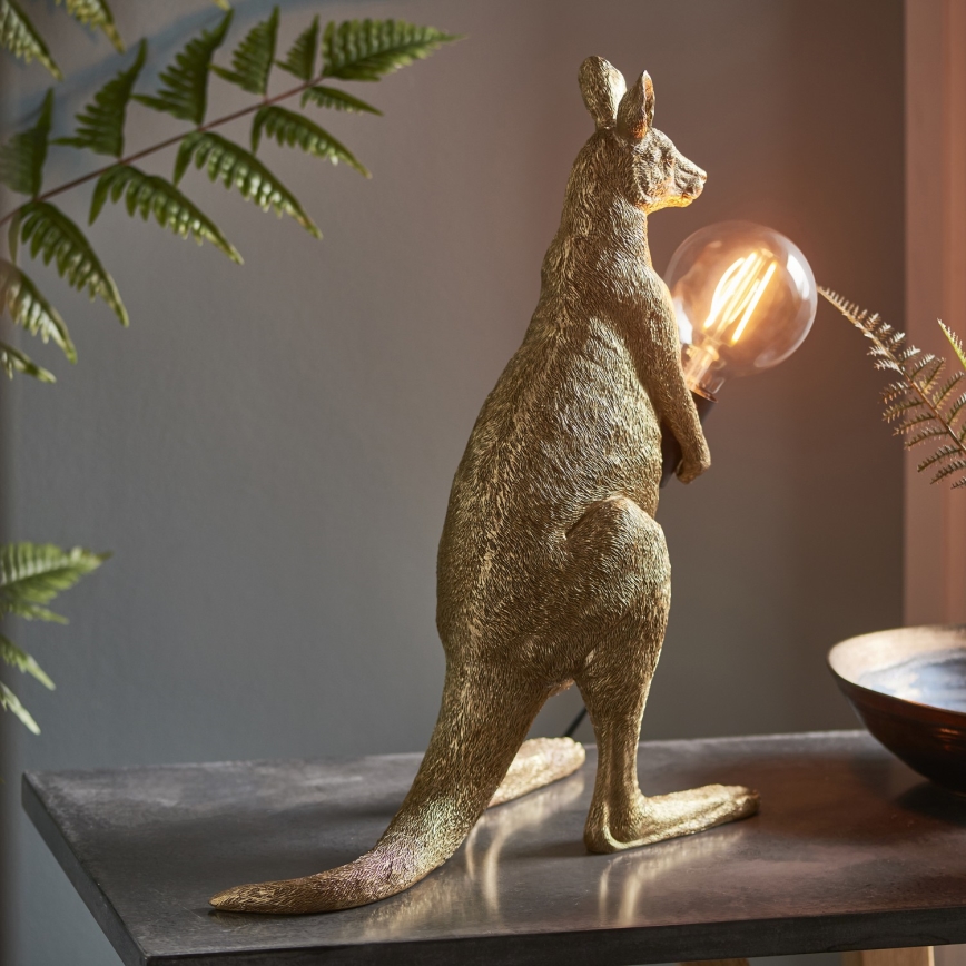 Endon 95075 - Bordslampa KANGAROO 1xE27/10W/230V guldfärgad