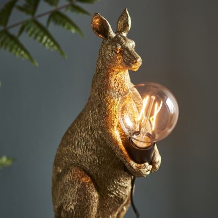 Endon 95075 - Bordslampa KANGAROO 1xE27/10W/230V guldfärgad