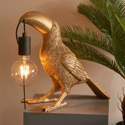 Endon 95077 - Bordslampa TOCO TOUCAN 1xE27/10W/230V guld