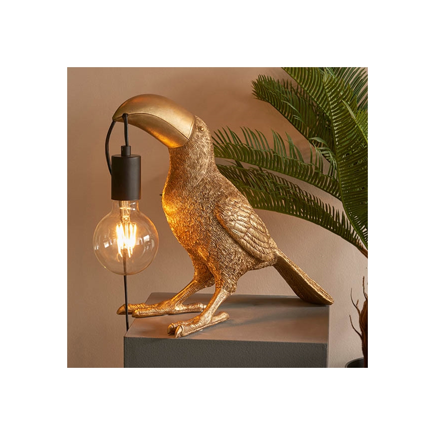 Endon 95077 - Bordslampa TOCO TOUCAN 1xE27/10W/230V guld