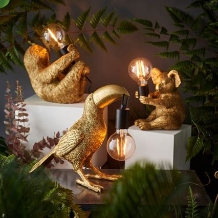 Endon 95077 - Bordslampa TOCO TOUCAN 1xE27/10W/230V guld