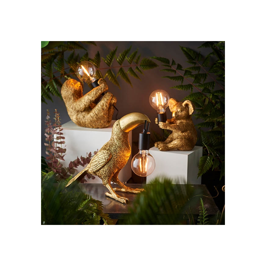 Endon 95077 - Bordslampa TOCO TOUCAN 1xE27/10W/230V guld
