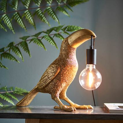 Endon 95077 - Bordslampa TOCO TOUCAN 1xE27/10W/230V guld