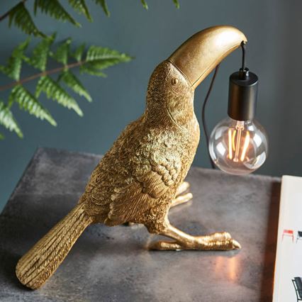Endon 95077 - Bordslampa TOCO TOUCAN 1xE27/10W/230V guld