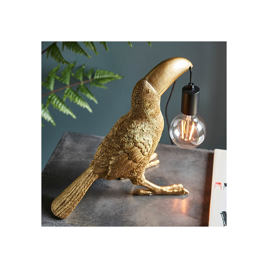 Endon 95077 - Bordslampa TOCO TOUCAN 1xE27/10W/230V guld