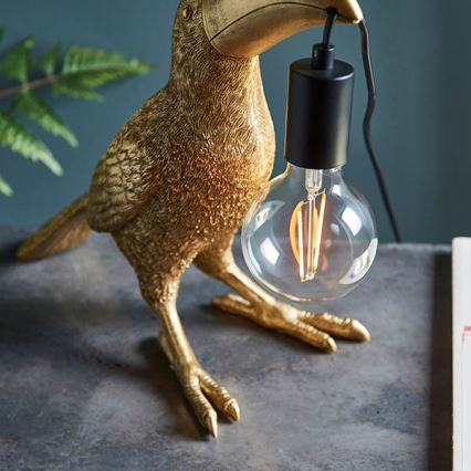 Endon 95077 - Bordslampa TOCO TOUCAN 1xE27/10W/230V guld