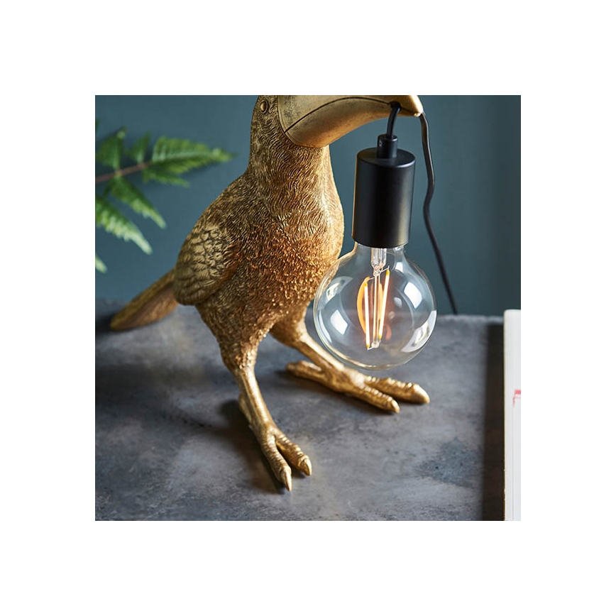 Endon 95077 - Bordslampa TOCO TOUCAN 1xE27/10W/230V guld