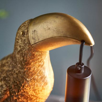 Endon 95077 - Bordslampa TOCO TOUCAN 1xE27/10W/230V guld