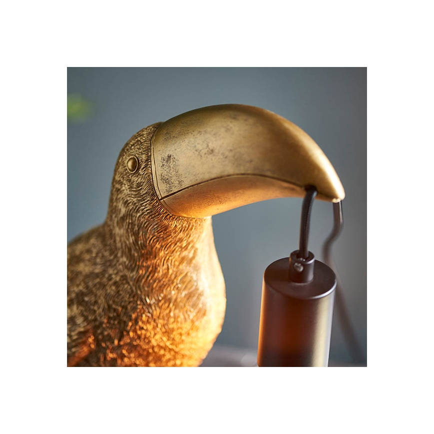 Endon 95077 - Bordslampa TOCO TOUCAN 1xE27/10W/230V guld