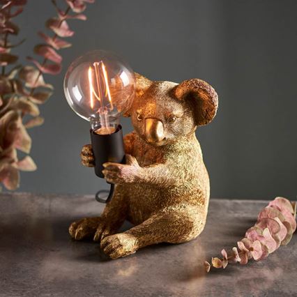 Endon 95082 - Bordslampa KOALA 1xE27/10W/230V i guld