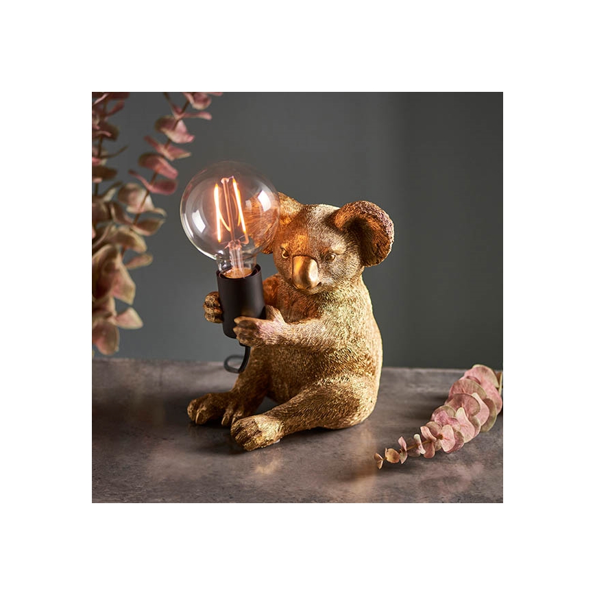 Endon 95082 - Bordslampa KOALA 1xE27/10W/230V i guld